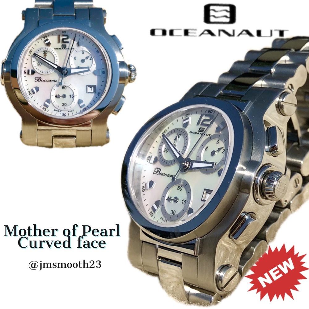 🆕 Oceanaut Baccara mother of Pearl curved face watch